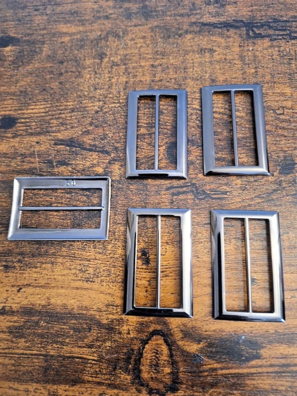 Dark Silver-Tone Belt Buckle Set of 5